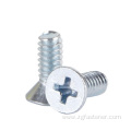 Grade 4.8 Blue white zinc cross recessed countersunk head screws GB819